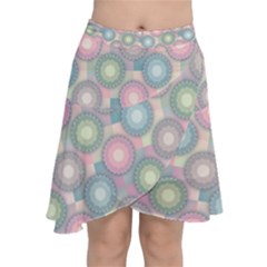 Seamless Pattern Pastels Background Chiffon Wrap Front Skirt