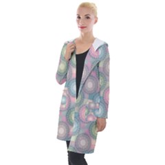 Seamless Pattern Pastels Background Hooded Pocket Cardigan