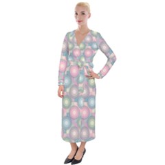 Seamless Pattern Pastels Background Velvet Maxi Wrap Dress