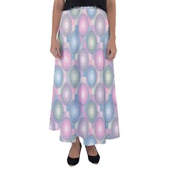 Seamless Pattern Pastels Background Flared Maxi Skirt by HermanTelo