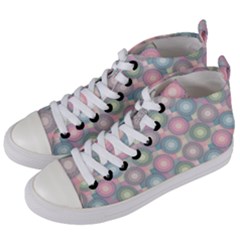 Seamless Pattern Pastels Background Women s Mid-top Canvas Sneakers