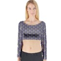 Seamless Pattern Background Fleu Long Sleeve Crop Top View1