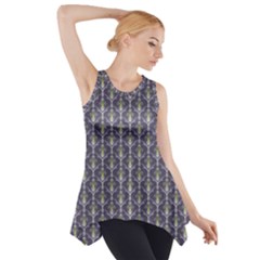 Seamless Pattern Background Fleu Side Drop Tank Tunic