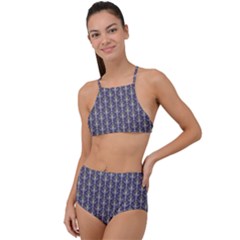 Seamless Pattern Background Fleu High Waist Tankini Set