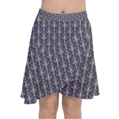 Seamless Pattern Background Fleu Chiffon Wrap Front Skirt