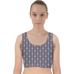 Seamless Pattern Background Fleu Velvet Racer Back Crop Top