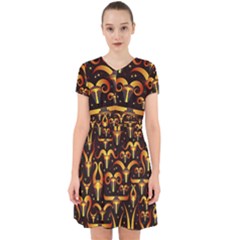 Stylised Horns Black Pattern Adorable In Chiffon Dress by HermanTelo