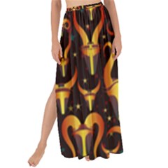 Stylised Horns Black Pattern Maxi Chiffon Tie-up Sarong by HermanTelo