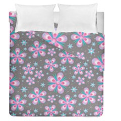 Seamless Pattern Flowers Pink Duvet Cover Double Side (queen Size) by HermanTelo