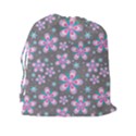 Seamless Pattern Flowers Pink Drawstring Pouch (XXL) View2