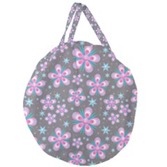 Seamless Pattern Flowers Pink Giant Round Zipper Tote