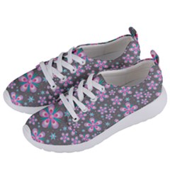 Seamless Pattern Flowers Pink Women s Lightweight Sports Shoes