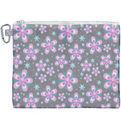 Seamless Pattern Flowers Pink Canvas Cosmetic Bag (xxxl)