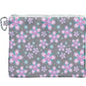 Seamless Pattern Flowers Pink Canvas Cosmetic Bag (XXXL) View1