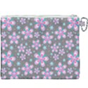 Seamless Pattern Flowers Pink Canvas Cosmetic Bag (XXXL) View2