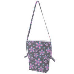 Seamless Pattern Flowers Pink Folding Shoulder Bag