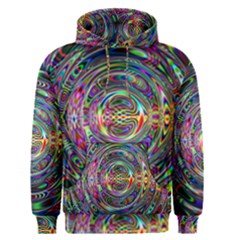 Wave Line Colorful Brush Particles Men s Pullover Hoodie by HermanTelo