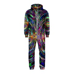 Wave Line Colorful Brush Particles Hooded Jumpsuit (kids) by HermanTelo