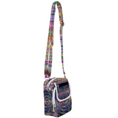 Wave Line Colorful Brush Particles Shoulder Strap Belt Bag by HermanTelo