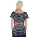 Wave Line Colorful Brush Particles Cap Sleeve Top View2