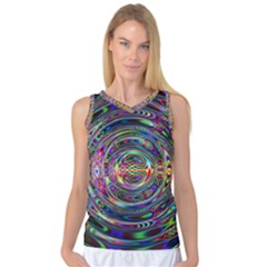 Wave Line Colorful Brush Particles Women s Basketball Tank Top by HermanTelo