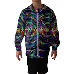 Wave Line Colorful Brush Particles Kids  Hooded Windbreaker by HermanTelo