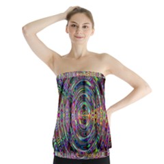 Wave Line Colorful Brush Particles Strapless Top