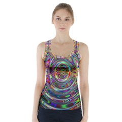 Wave Line Colorful Brush Particles Racer Back Sports Top by HermanTelo