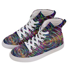 Wave Line Colorful Brush Particles Women s Hi-top Skate Sneakers