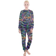 Wave Line Colorful Brush Particles Women s Lounge Set