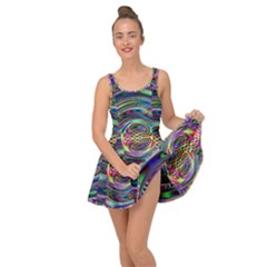 Wave Line Colorful Brush Particles Inside Out Casual Dress