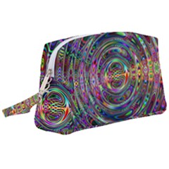 Wave Line Colorful Brush Particles Wristlet Pouch Bag (large)