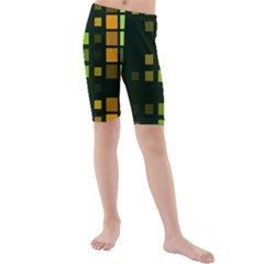 Abstract Plaid Kids  Mid Length Swim Shorts by HermanTelo