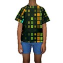 Abstract Plaid Kids  Short Sleeve Swimwear View1