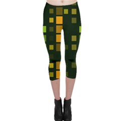 Abstract Plaid Capri Leggings 