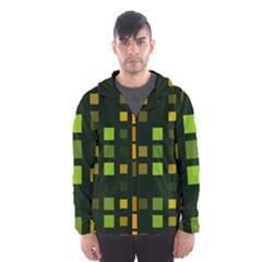 Abstract Plaid Men s Hooded Windbreaker