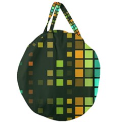 Abstract Plaid Giant Round Zipper Tote