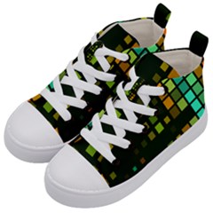 Abstract Plaid Kids  Mid-top Canvas Sneakers by HermanTelo