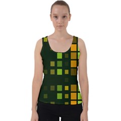 Abstract Plaid Velvet Tank Top