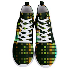 Abstract Plaid Men s Lightweight High Top Sneakers