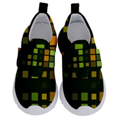 Abstract Plaid Kids  Velcro No Lace Shoes