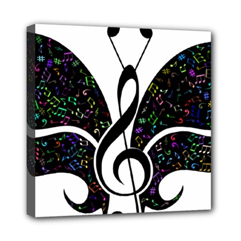 Butterfly Music Animal Audio Bass Mini Canvas 8  X 8  (stretched)