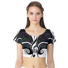 Butterfly Music Animal Audio Bass Short Sleeve Crop Top by HermanTelo