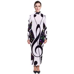 Butterfly Music Animal Audio Bass Turtleneck Maxi Dress by HermanTelo