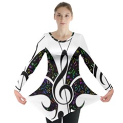 Butterfly Music Animal Audio Bass Long Sleeve Tunic  by HermanTelo