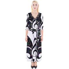 Butterfly Music Animal Audio Bass Quarter Sleeve Wrap Maxi Dress by HermanTelo