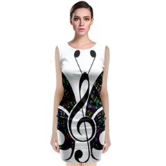 Butterfly Music Animal Audio Bass Sleeveless Velvet Midi Dress by HermanTelo