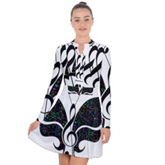 Butterfly Music Animal Audio Bass Long Sleeve Panel Dress by HermanTelo