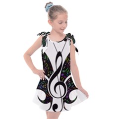 Butterfly Music Animal Audio Bass Kids  Tie Up Tunic Dress