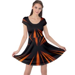 Abstract Light Cap Sleeve Dress